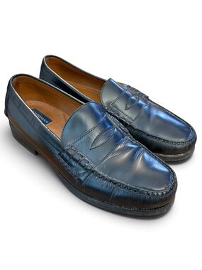 Vintage Bostonian Black Penny-Style Loafers Made in Brazil 9.5W Wide First Flex